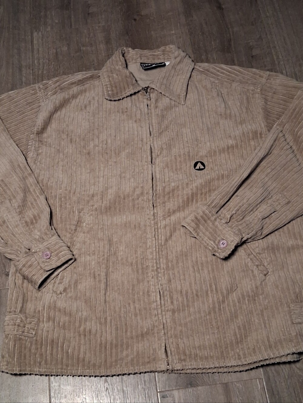 Vintage 90s/Y2K Airwalk Corduroy Full-Zip Jacket - Beige/Tan - Size Men's M